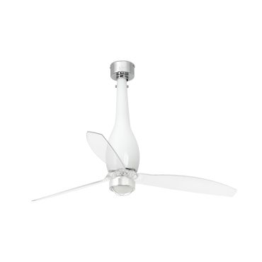 Faro Eterfan - ventilateur de plafond avec lumière et télécommande - Ø 128 cm - 17W LED inclus - blanc et transparent