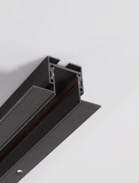 Nova Luce Planet 04 - profilé magnétique encastré sans cadre - 100 x 6,5 x 3,9 cm - noir sable