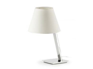 Faro Moma - lampe à poser - 30 x 23 x 44 cm - chrome et blanc