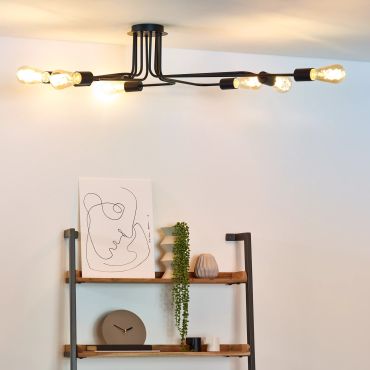 Lucide Lester - plafonnier - 150 x 80 x 20 cm - noir
