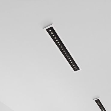 Nova Luce Cantia - spot à encastrer - 59,4 x 8,2 cm - 576 x 72 mm taille d'encastrement - 30W LED inclus - noir - blanc chaud