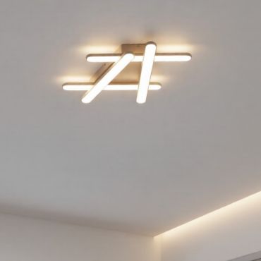Nova Luce Willow - plafonnier - 51 x 39 x 5,6 cm - 38W LED dimmable inclus - blanc sable
