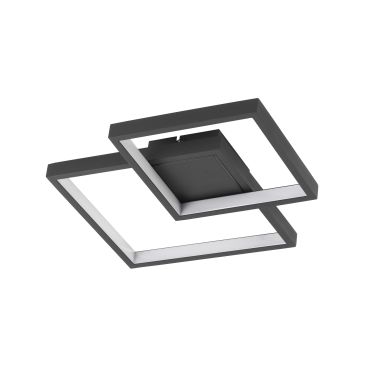 Nova Luce Porto - plafonnier - 32 x 32 x 6 cm - 19W LED inclus - noir sable