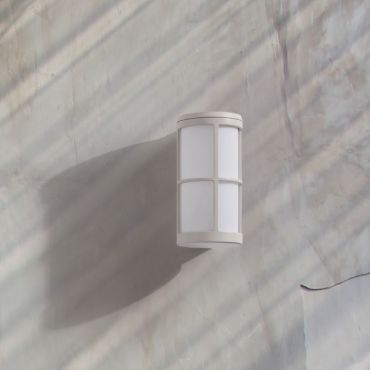 Nova Luce Stone - applique murale extérieure - Ø 12 x 23 x 15 cm - IP54 - blanc sablé