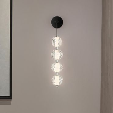 Nova Luce Ifos - applique murale - Ø 12 x 67 x 13,5 cm - 17W dimmable LED inclus - noir sablé et métal chromé