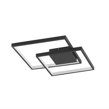 Nova Luce Porto - plafonnier - 42,5 x 42,5 x 6 cm - 30W LED dimmable inclus - noir sable