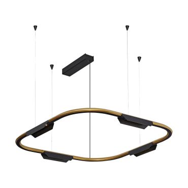 VK Lighting Core - lampe suspendue - 62,8 x 62,8 x 156,8 cm - 25W dimmable LED inclus - or et noir