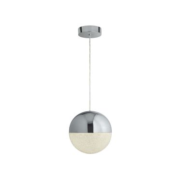 Searchlight Marbles - lampe suspendue - Ø 25 x 150 cm - 18W LED dimmable inclus - chrome