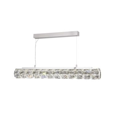 Searchlight Remy - lampe suspendue - 91 x 11 x 150 cm - 32W dimmable LED inclus - chrome et transparent