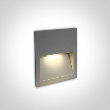 ONE Light Outdoor Dark Light Wall Recessed - applique murale encastrée - 11,5 x 11,5 x 3,5 cm - 4W LED inclus - IP65 - gris