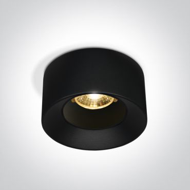 ONE Light Recessed Spots Fixed LED - spot à encastrer - Ø 65 mm, Ø 54 mm taille d'encastrement - 7W LED inclus - noir