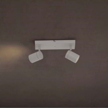 Nova Luce Alma - spot en saillie 2L - 37 x 13 x 12 cm - IP44 - blanc sablé
