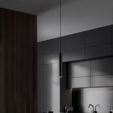 Nova Luce Mare - lampe suspendue - Ø 5,5 x 193 cm - noir sablé
