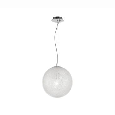 Nova Luce Frozen - lampe suspendue - Ø 25 x 120 cm - transparent et chromé