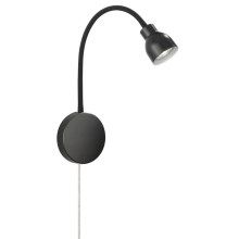 Fischer &amp; Honsel Kevin - applique murale avec interrupteur - Ø 10 x 35 cm - noir