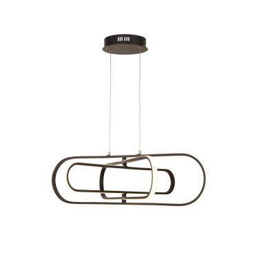Searchlight Clip - lampe suspendue - 80 x 120 cm - 53W LED inclus - noir et opale