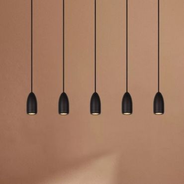 Lucide Evora 5L - lampe suspendue - 80 x 8 x 150 cm - noir