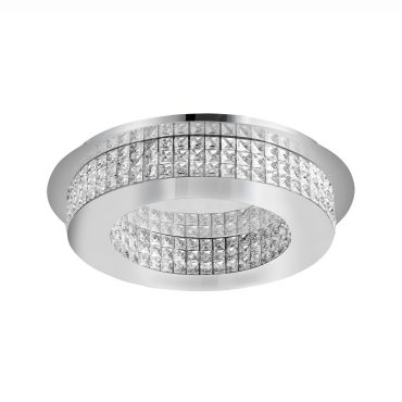 Nova Luce Zeffari - plafonnier - Ø 50 x 10,7 cm - 40W LED inclus - chrome