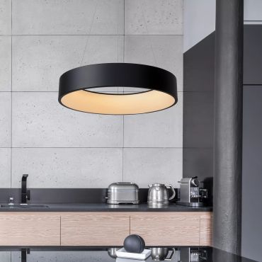 Lucide Talowe LED - lampe suspendue - Ø 60 x 117 cm - 39W LED dimmable inclus - noir