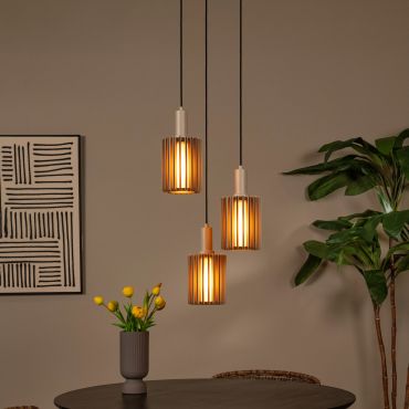 Lucide Lambres - lampe suspendue - Ø 40 x 164 cm - taupe