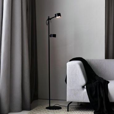 Nordlux Clyde - lampadaire - 138 cm - 3 niveaux de gradation - 2 x 5,5W LED inclus - noir