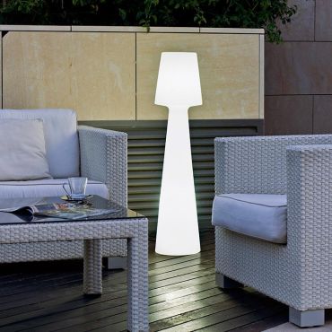 New Garden Lola 110 - lampadaire rechargeable avec télécommande - Ø 26,5 x 110 cm - 12W LED dimmable inclus - IP65 - blanc