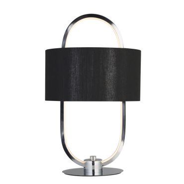 Searchlight Madrid - lampe à poser - Ø 25 x 41 cm - 10W LED dimmable inclus - noir et chrome