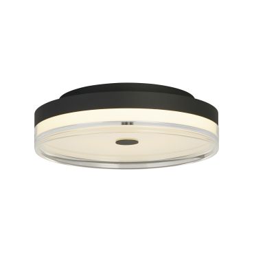Searchlight Cyprus - plafonnier - Ø 40 x 11 cm - 29W LED dimmable inclus - noir et transparent