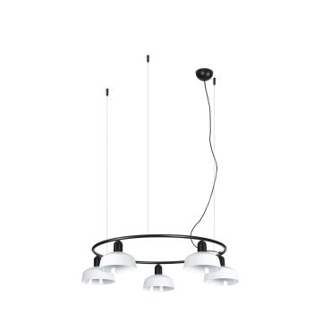 Faro Tatawin S - suspension - Ø 90 x 100 x 210 cm - noir satiné et blanc brillant