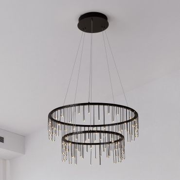 Nova Luce Stellar - lampe suspendue - Ø 65 x 150 cm - 41W dimmable LED inclus - noir chromé