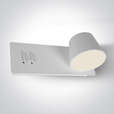 ONE Light Reading Spots - applique murale avec interrupteur - 22 x 12 x 8 cm - 6W + 4W LED inclus - blanc