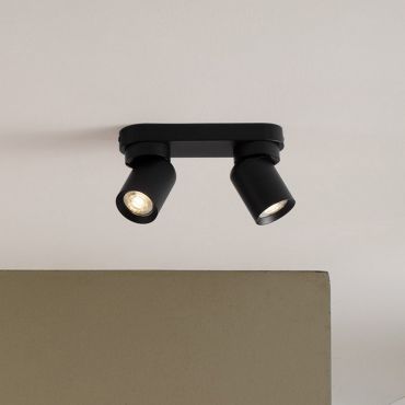 Nova Luce Amecy - spot en saillie 2L - 22 x 12,5 x 6,5 cm - noir sablé