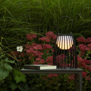 Lucide Fjara - lampe de table d'extérieur rechargeable - 17 x 17,5 x 25 cm - 0,3W LED inclus - IP44 - noir
