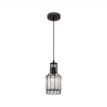 Nova Luce Carter - lampe suspendue - Ø 13,5 x 120 cm - noir