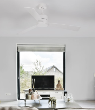 Nova Luce Axel - ventilateur de plafond avec télécommande et option lumière - Ø 137,1 x 38,2 cm - 18W LED inclus - blanc