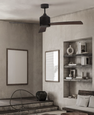 Nova Luce Axel - ventilateur de plafond avec télécommande et option lumière - Ø 137,1 x 38,2 cm - 18W LED inclus - noir &amp; couleur bois