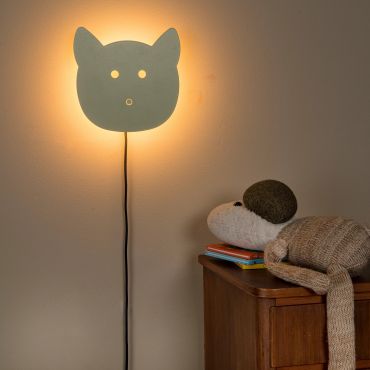 Lucide Charlie Puss - applique murale - 20,7 x 4,2 x 20 cm - 7W LED dimmable inclus - vert