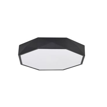 Nova Luce Eben - plafonnier - Ø 40 x 6 cm - 24W LED inclus - noir sable et blanc mat