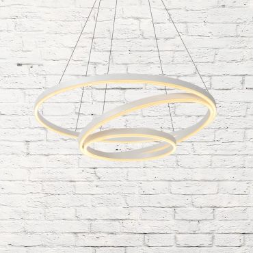 Lucide Triniti - lampe suspendue - Ø 80 x 135 cm - 136W LED dimmable inclus - blanc