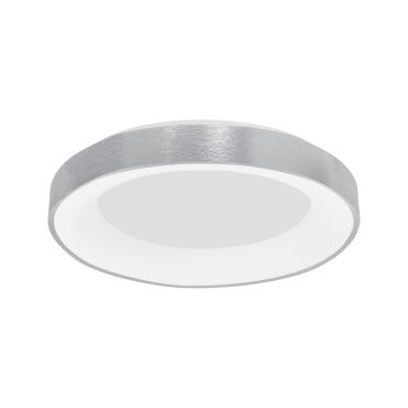 Nova Luce Rando Thin - plafonnier - Ø 60 x 9 cm - 50W LED dimmable inclus - argent brossé