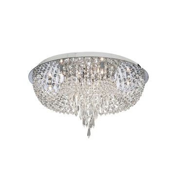Searchlight Orion - plafonnier - Ø 50 x 31,5 cm - 10 x 14W halogène inclus - chrome