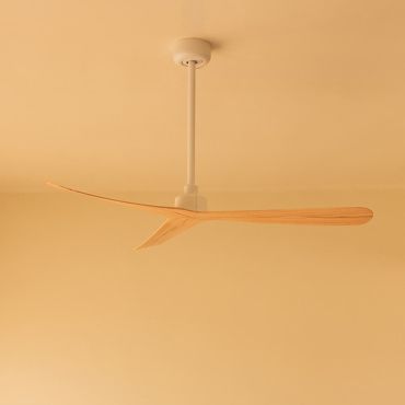 Faro Rocker M - ventilateur de plafond - Ø 132 cm - blanc mat et bois de frêne