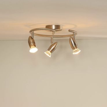 Lucide Caro - spot en saillie - Ø 31 x 13 cm - 3 x 5W LED inclus - chrome satiné