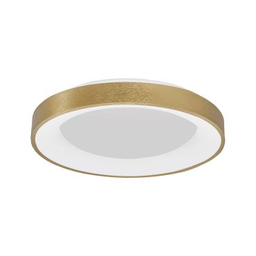 Nova Luce Rando Thin - plafonnier - Ø 60 x 9 cm - 50W LED dimmable inclus - or brossé