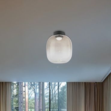 VK Lighting Iori - plafonnier - Ø 24 x 31 cm - 8W LED inclus - noir et gris fumé