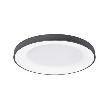 Nova Luce Rando Thin - plafonnier - Ø 60 x 9 cm - 50W LED dimmable inclus - noir sable - lumière blanche