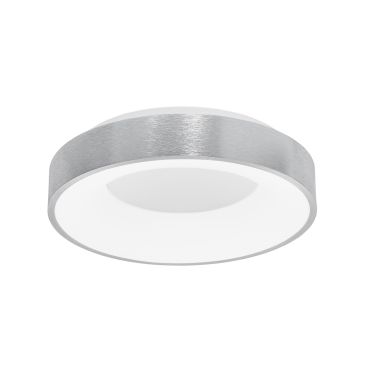 Nova Luce Rando Thin - plafonnier - Ø 38 x 9 cm - 30W LED dimmable inclus - argent brossé