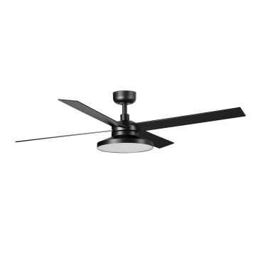 Faro Rudder Tak 4 L - ventilateur de plafond avec lumière - Ø 132 cm - noir mat - 2700K