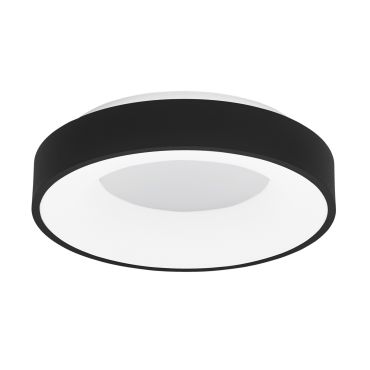 Nova Luce Rando Thin - plafonnier - Ø 38 x 9 cm - 30W LED dimmable inclus - noir sable