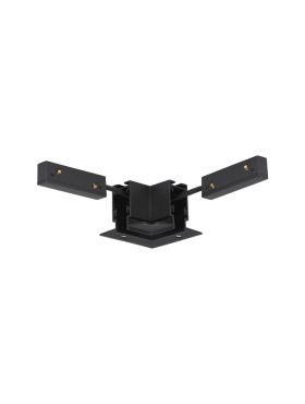 Nova Luce Ultra Slim - rail magnétique encastré sans raccord - connecteur horizontal à 90 degrés - 6 x 6 cm - noir